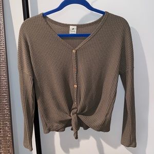 Tie Front Button Shirt